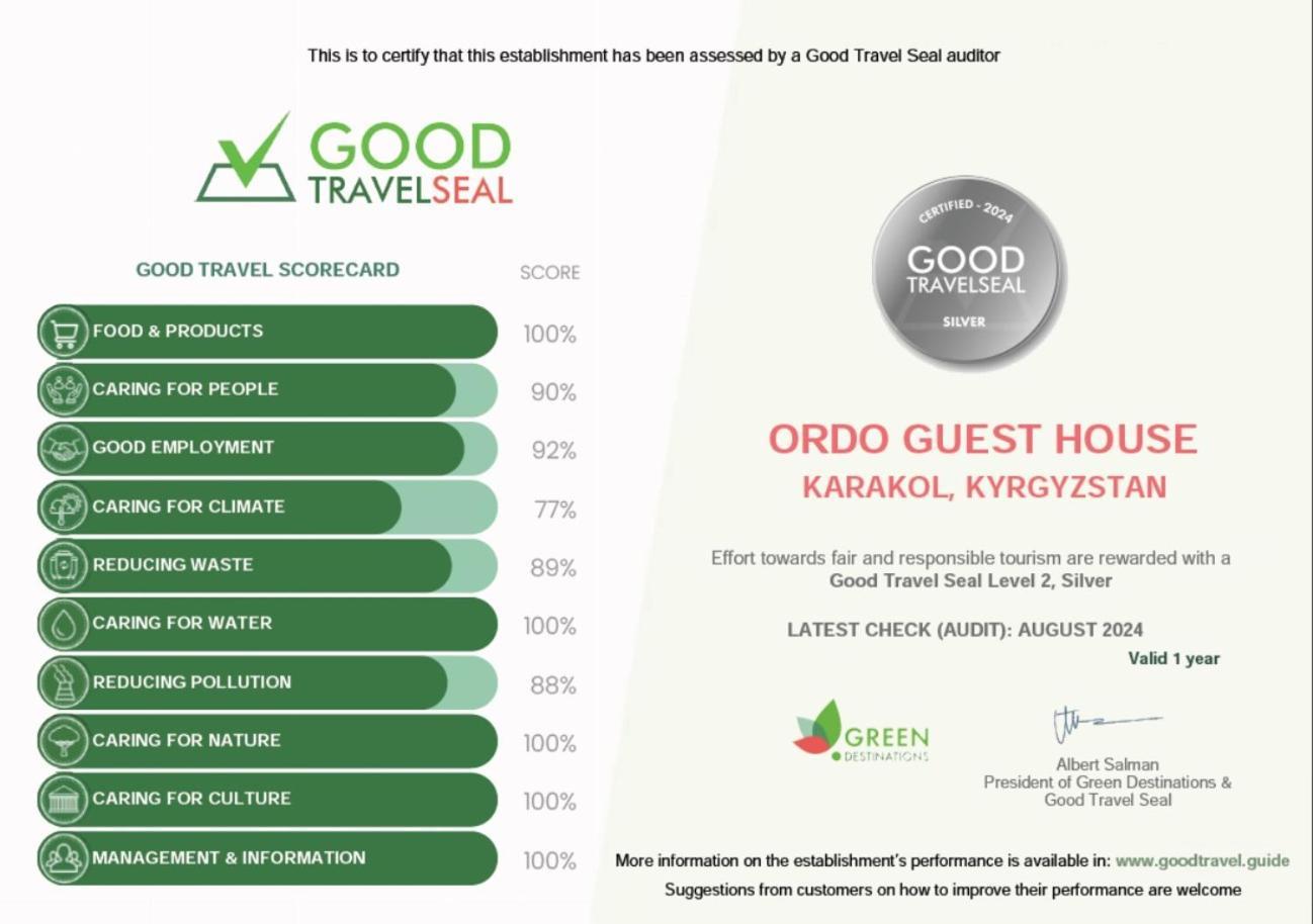Ordo Hotel Karakol Eksteriør bilde